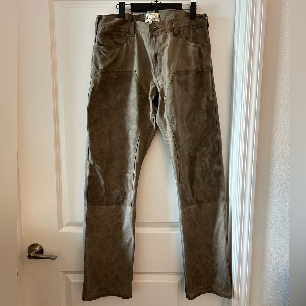Red Clouds Collective Wax Lined 36 GN.01 WAXED CANVAS FITTED WORK PANT - HAVANA